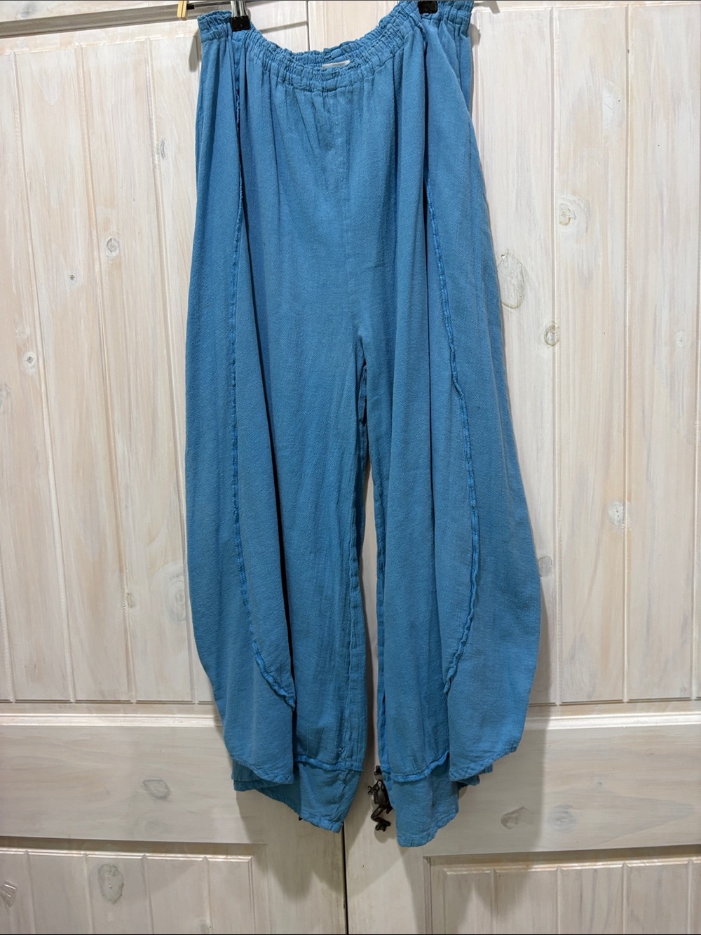 Oh My Gauze! Dusty Blue Wide-Leg Elastic Waist Pants